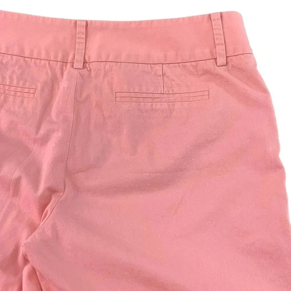Halogen Cropped Straight Leg Trouser Pants Women Size 8 Pink Peach Fold Cuff Hem - Picture 6 of 13